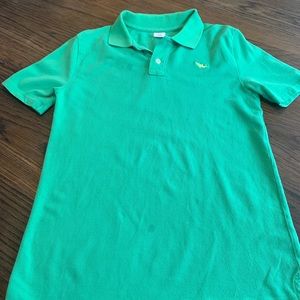 Boys size 12 green crew cuts polo with a small yellow shark